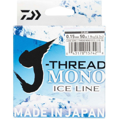 Леска DAIWA J-Thread Mono Ice Line 50м 0.1мм (прозрачная)