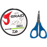 Шнур DAIWA J-Braid X8E-W/SC 0,35мм 300м chartreuse + ножницы 40002970